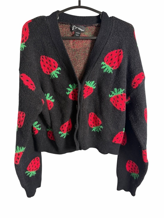 art class Other - art class Black Cardigan with Red Strawberry Motif